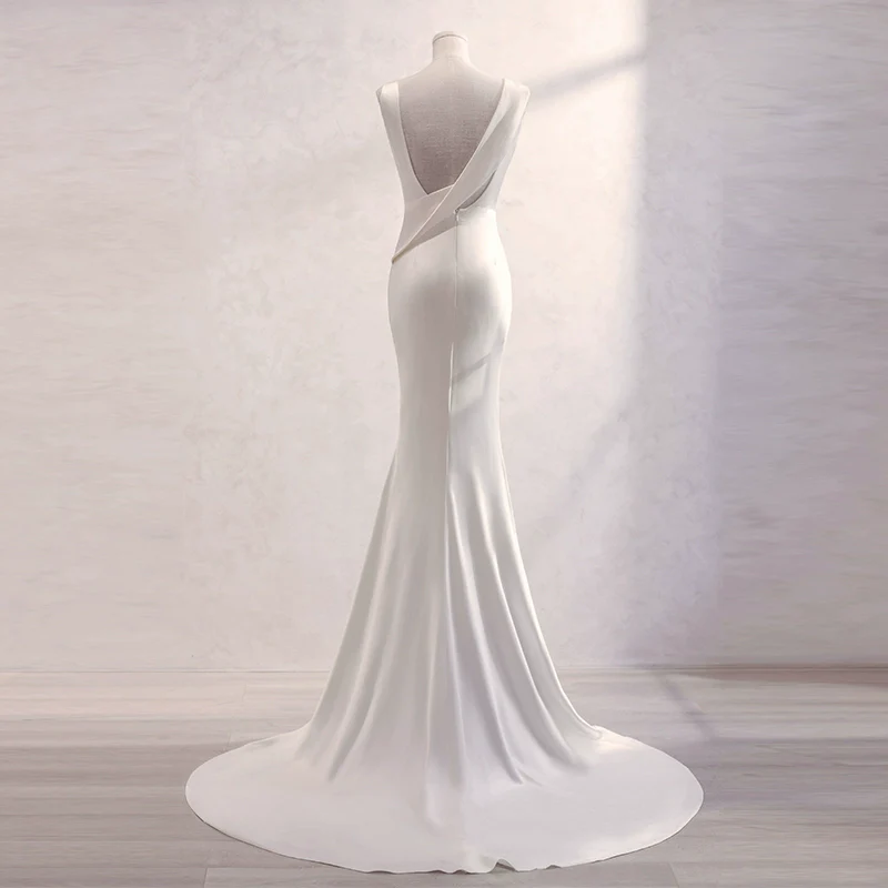 Wedding Dress White pleated design - Image 4