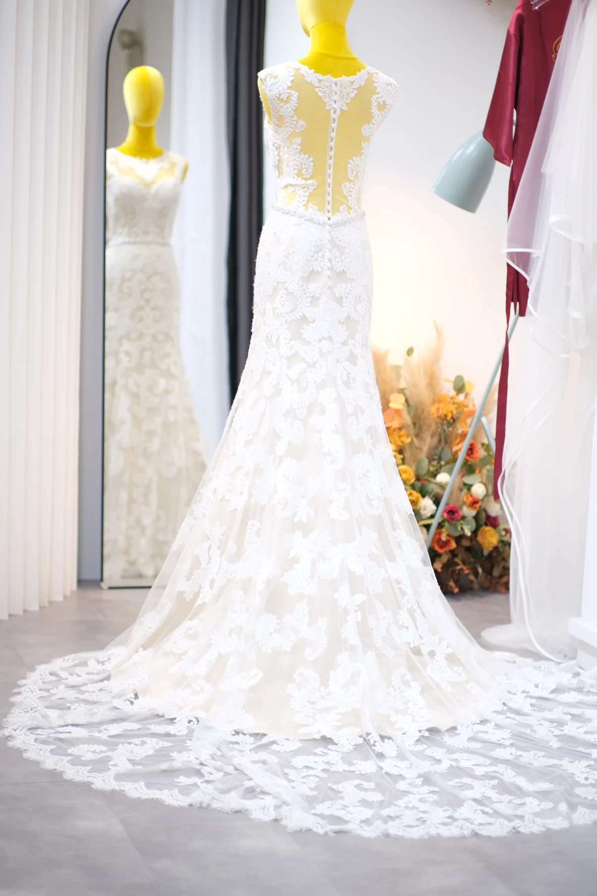 Lux Full Applique Lace Beaded Wedding Gown | Ready-to-Wear - Image 6