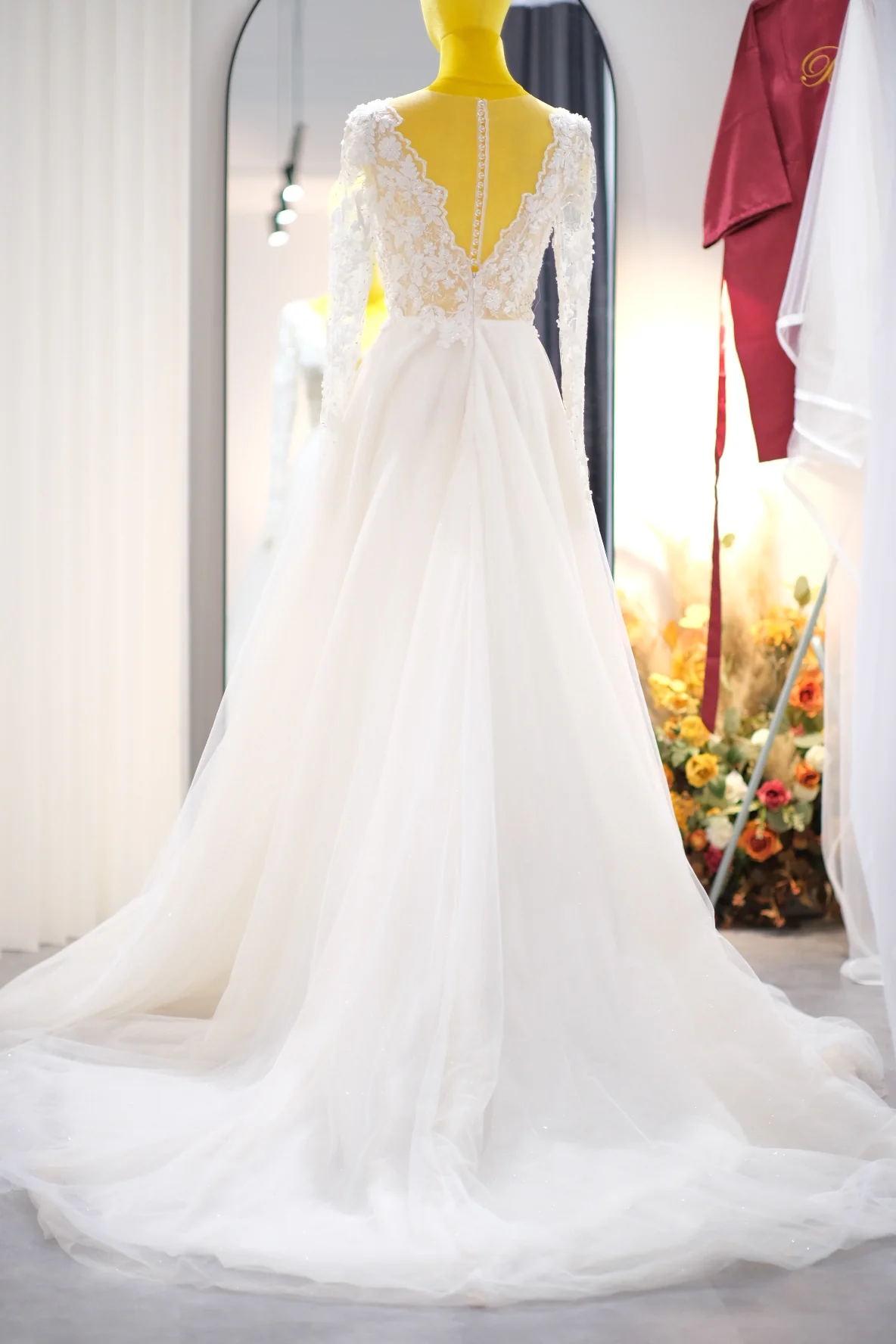 Lux Half Lace Beaded & Glitter Wedding Gown | Ready-to-Wear - Image 5
