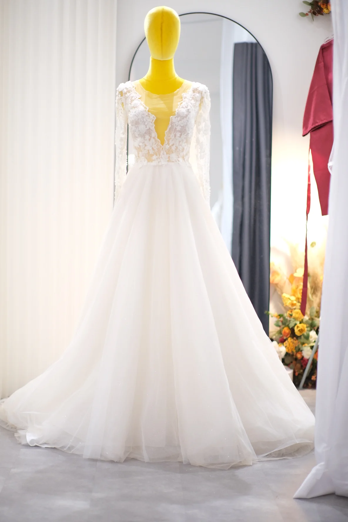 Lux Half Lace Beaded & Glitter Wedding Gown | Ready-to-Wear - Image 9