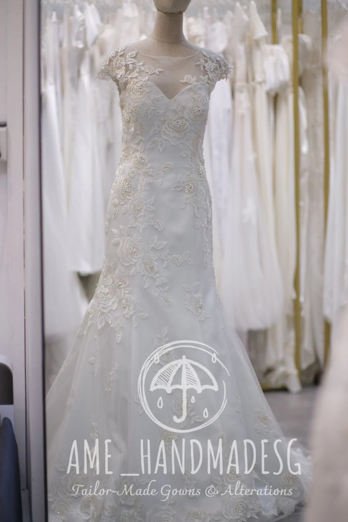 Premium Full Applique Lace Beaded Wedding Gown | Ready-to-Wear - Image 3