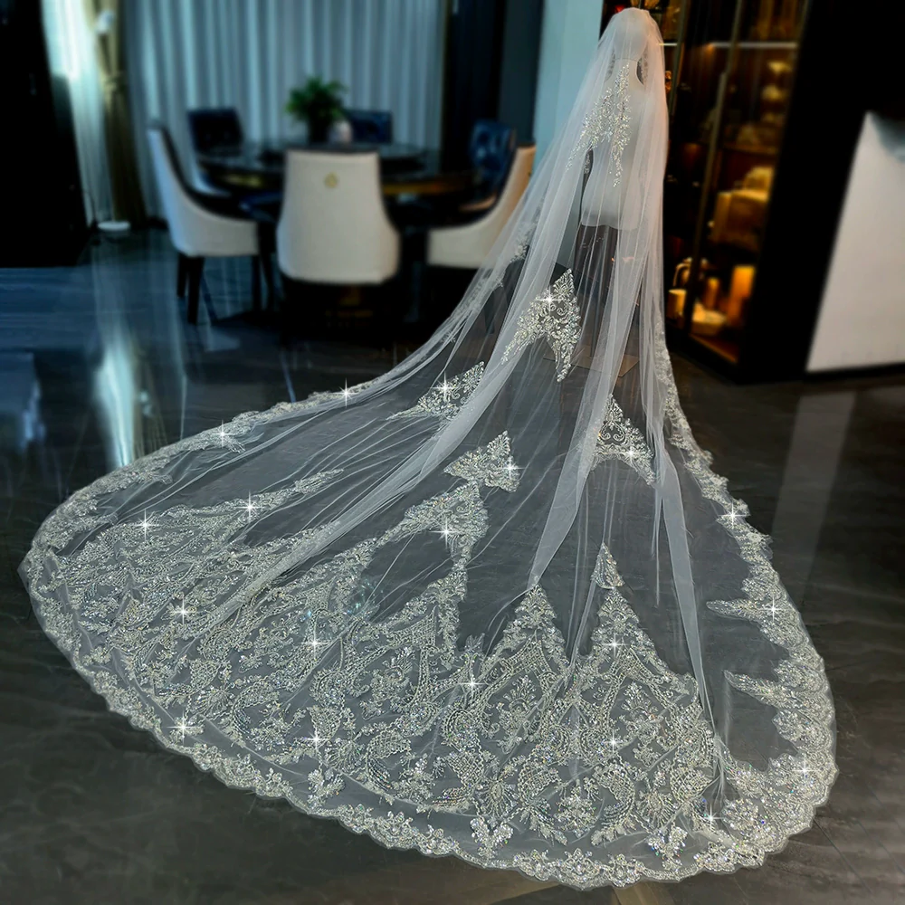 Wedding Veil Beaded Embroidered 3.5m - Image 5