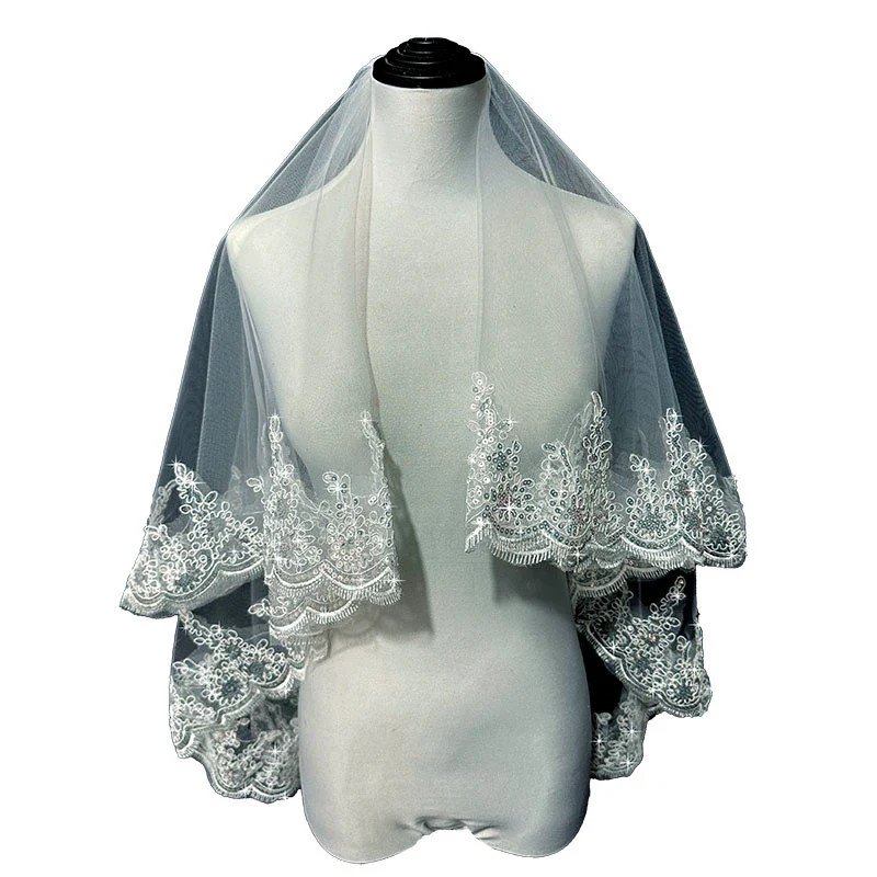 Wedding Veil Bride Marriage Double Layer - Image 5