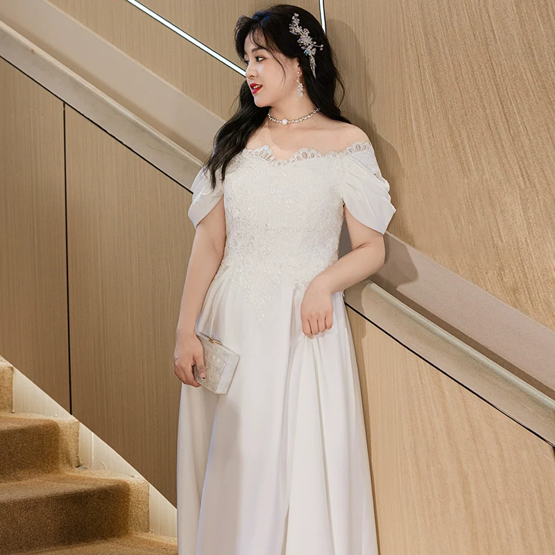 White Elegant Evening Dress - Image 2