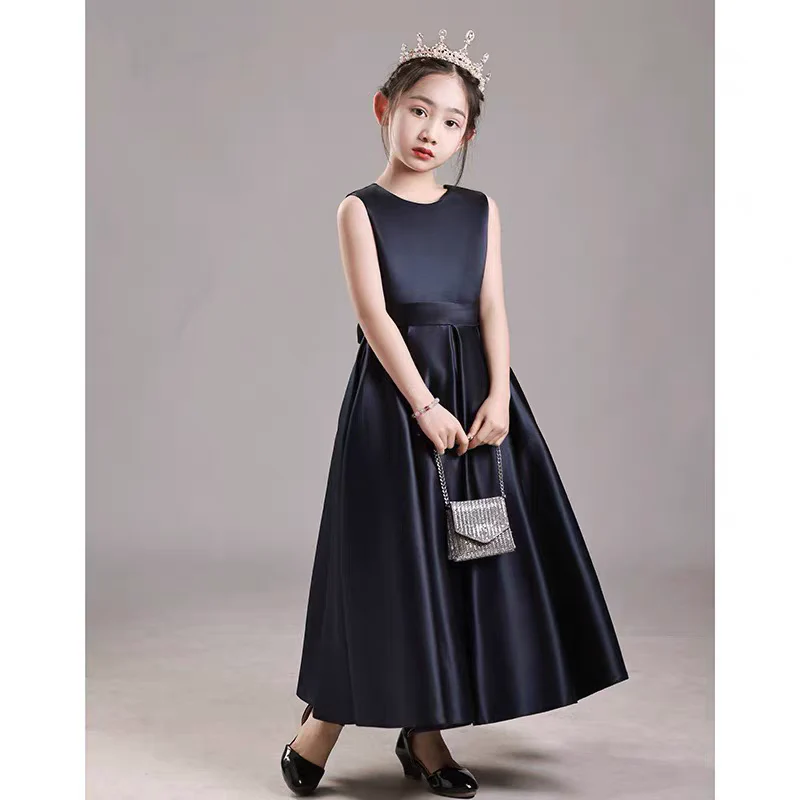 EG-SALE-AME-00202 Elegant White Satin Princess Dress for Girls by Ame Handmadesg - Image 4