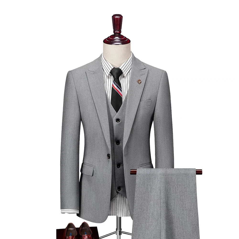 Suit Men's Wedding Formal Fit Korean Style Business British Work Suit Handsome - Image 7